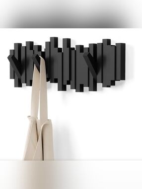 Umbra Black Modern Geometric Wall Hook Rack
